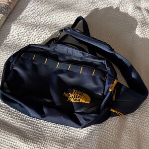 The North Face Dark Blue and Yellow Belt Bag